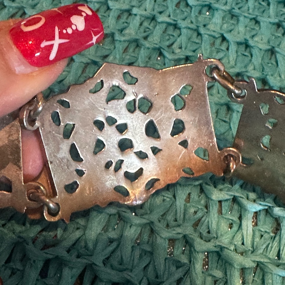 Antique Solid aSterling Silver Belt with Cupid De… - image 3